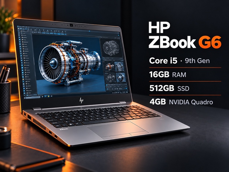 HP ZBook G6 — Core i5 · 9th Gen — 16GB RAM — 512GB SSD — 4GB NVIDIA Quadro