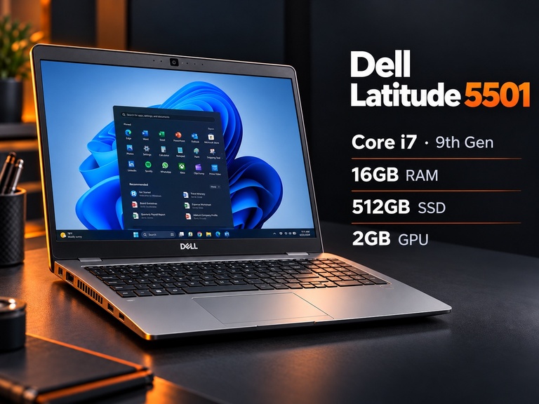 Dell Latitude 5501 — Core i7 · 9th Gen — 16GB RAM — 512GB SSD — 2GB GPU