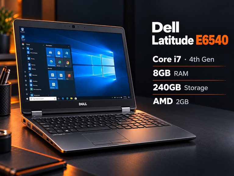 Dell Latitude E6540 — Core i7 · 4th Gen — 8GB RAM — 240GB Storage — AMD 2GB