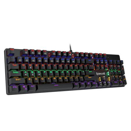 Redragon K608 Valheim Mechanical Gaming Keyboard, Tactile and Clicky Blue Switch, 104 Keys, LED Rainbow Backlit, Wired Keyboard, Full-Key Rollover, Ergonomic Keyboard, for Office and Gaming