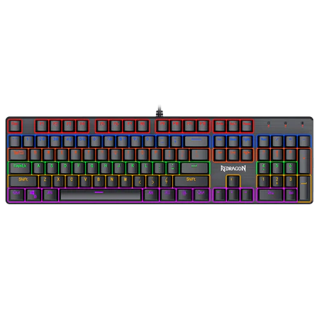 Redragon K608 Valheim Mechanical Gaming Keyboard, Tactile and Clicky Blue Switch, 104 Keys, LED Rainbow Backlit, Wired Keyboard, Full-Key Rollover, Ergonomic Keyboard, for Office and Gaming