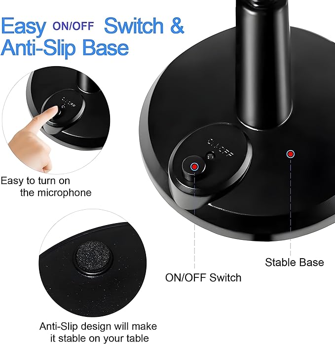 COOLCOLD Mic f-15 , Noise Cancelling USB Microphone for Windows and Mac, Professional PC Microphone Computer, Laptop, Desktop, Plug and Play Mic (Black)