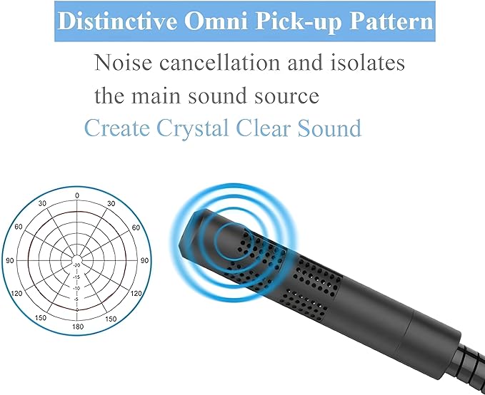 COOLCOLD Mic f-15 , Noise Cancelling USB Microphone for Windows and Mac, Professional PC Microphone Computer, Laptop, Desktop, Plug and Play Mic (Black)