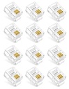 Gold plated 4 pin rj11 connector for telephone cables -10 pieces arg