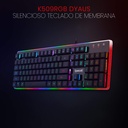 Redragon Dyaus 2 K509RGB Gaming Keyboard-	
Semi Mechanical- colors back lighting, 9 RGB backlighting modes, Brightness adjustment-104 Keys, 11 multimedia keys, Interchangeable “↑ ← ↓ →” keys and “WASD” keys