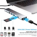 TYPEC TO HD 8 in 1 ZERO HDMI PD 2 USB SD TF Rj45 Compatible with Linux, Windows
