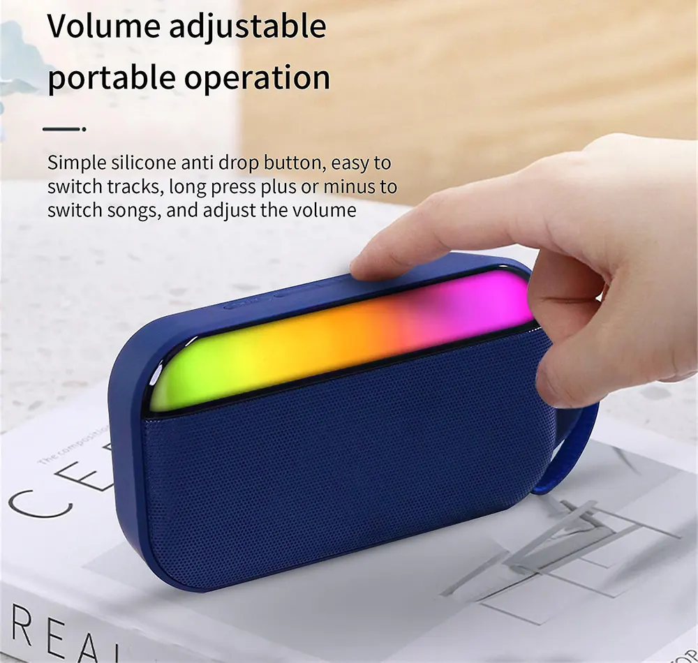 Gigamax Rechargeable Portable Wireless Speaker, Colorful LED Light, Bluetooth 5.0, Multi-color, GM-03