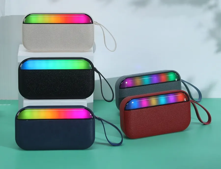 Gigamax Rechargeable Portable Wireless Speaker, Colorful LED Light, Bluetooth 5.0, Multi-color, GM-03