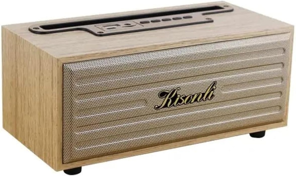 Kisonli G12A Wooden Retro Classic Outdoor Wireless BT Speaker - Wood, Bluetooth, Auxiliary, USB