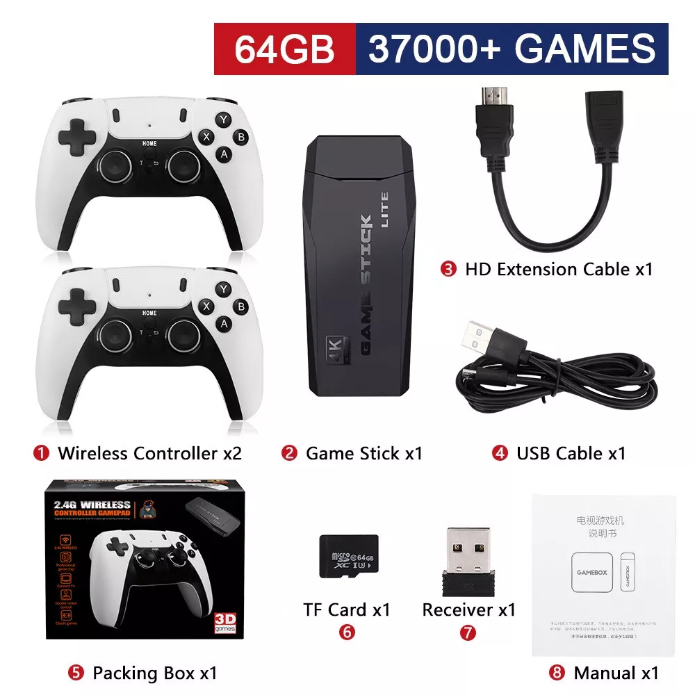  Games Retro 4K Game Station Built-in Muitl Emulators TV Game Box, Plug-and-Play Video Game Stick, HDMI Output for TV