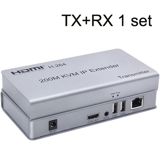 طقم موسّع HDMI KVM عبر IP لمسافة 60 م، مرسل ومستقبل