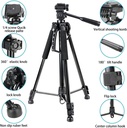 NeePho NP8840 Extendable 180 Degrees Tilt Handle Carbon Fiber Camera Tripod Phone Outdoor Live Selfie Camera Phone Floor, Stand for DSLR Camera