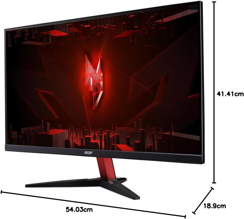Acer Nitro KG242YE Gaming Monitor 23.8 Inch (60 cm Screen) Full HD, 100Hz HDMI, 75Hz VGA, 4ms (GTG), 2xHDMI 1.4, VGA, HDMI FreeSync, Black