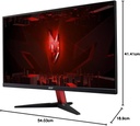 Acer Nitro KG242YE Gaming Monitor 23.8 Inch (60 cm Screen) Full HD, 100Hz HDMI, 75Hz VGA, 4ms (GTG), 2xHDMI 1.4, VGA, HDMI FreeSync, Black