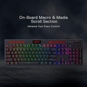 Redragon K618 Horus Wireless RGB Mechanical Keyboard, Bluetooth/2.4Ghz/Wired Tri-Mode Ultra-Thin Low Profile Gaming Keyboard w/No-Lag Cordless Connection, Dedicated Media Control & Linear Red Switch