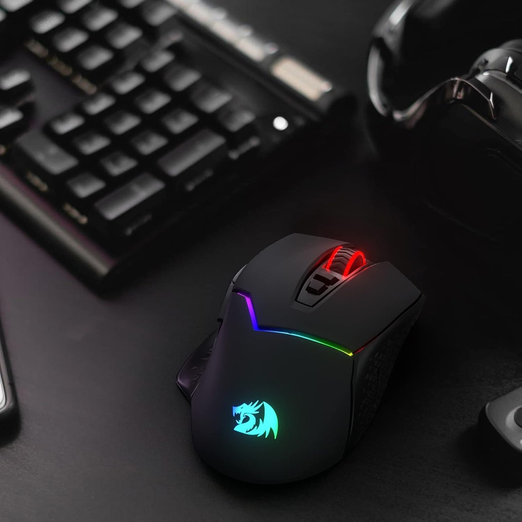 Redragon M690 PRO Wireless Gaming Mouse, 8000DPI Wired/Wireless Gaming Mouse with Quick Fire Button, 8 Macro Buttons