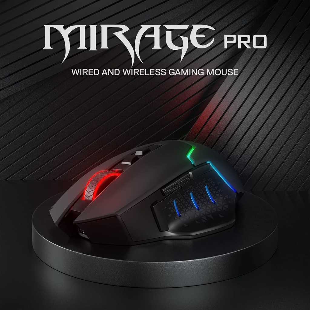 Redragon M690 PRO Wireless Gaming Mouse, 8000DPI Wired/Wireless Gaming Mouse with Quick Fire Button, 8 Macro Buttons