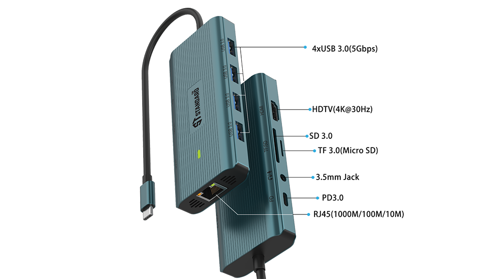  HUB Docking Station ST-UC962 (10 in 1) TYPE C WITH LAN GIGABIT