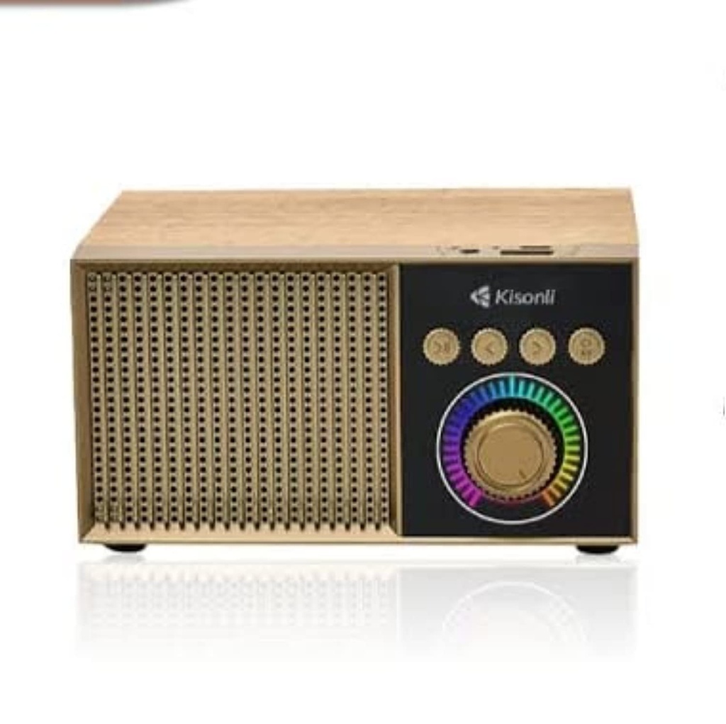 Kisonli G10 Wooden Retro Classic Outdoor Wireless BT Speaker - Wood, Bluetooth, Auxiliary, USB