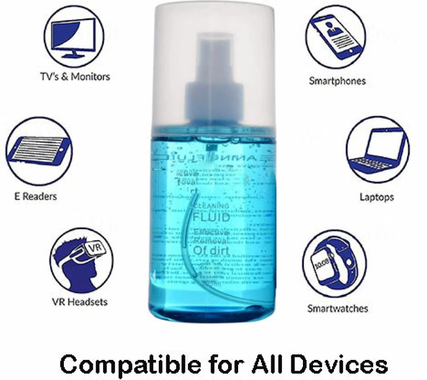 Screen Clener Gel Premium Laptop, PC, Camera Lens Cleaning Gel Spray with Premium Microfibers and Cleaning Brush (Fragnace Free 200ml)" for Computers, Laptops, Mobiles  (Big 1)