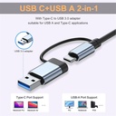 Hub USB C USB 3.0 SD Card Reader, VIENON 5 in 1 Aluminum USB A&C Hub with Memory SD/TF Card Reader and 3 USB 3.0 Ports, USB Extender