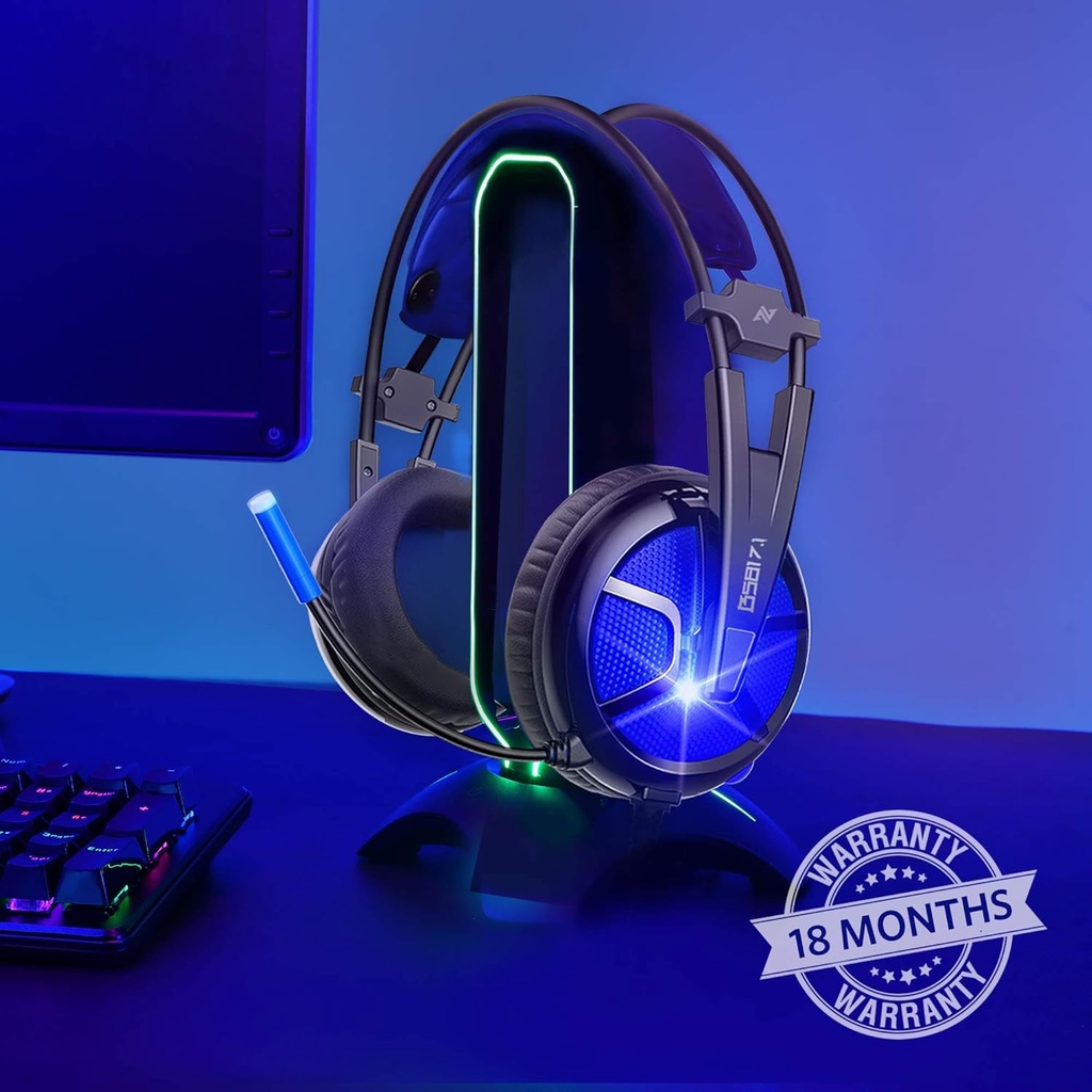 ABKONCORE B581 Shoker Gaming Headset with Noise Canceling Mic - PC Headset with Dynamic Sensory, 7.1 Surround Sound, Soft Memory Foam, RGB Light , 