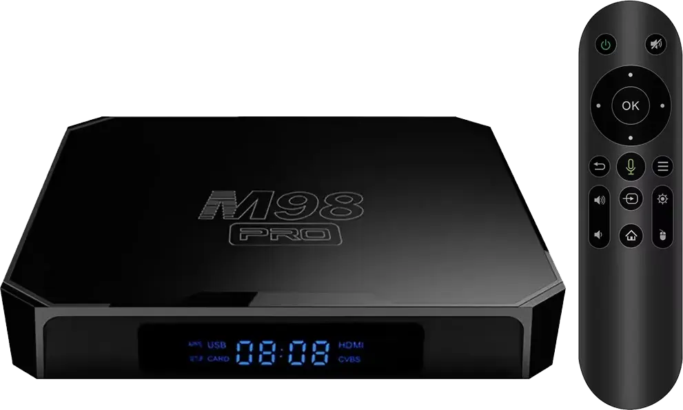 Smart TV Box Gigamax 16GB Memory, 2Gb RAM, Android 10, WIFI, 4K, 5G, M98 PRO , Black