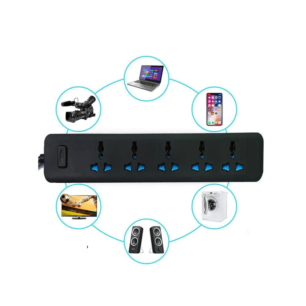 A Copper Power Strip 16A With 4 Outlets and 2 USB Ports, 2 meter cable