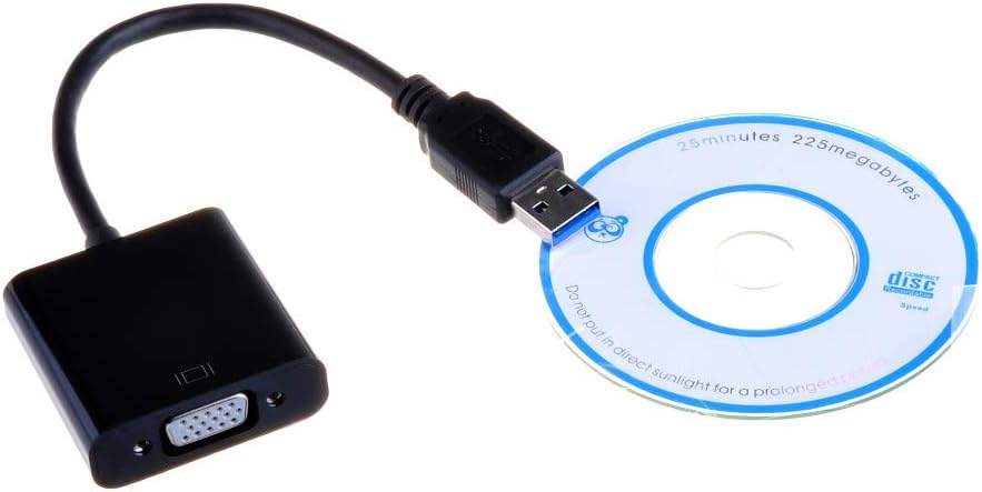 USB 3.0 to VGA Adapter, USB to VGA Video Adapter Converter, Multi Monitor Display, Display External Cable Adapter for PC Laptop