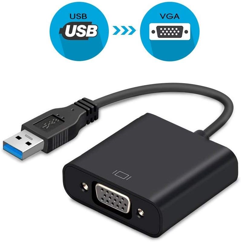 USB 3.0 to VGA Adapter, USB to VGA Video Adapter Converter, Multi Monitor Display, Display External Cable Adapter for PC Laptop