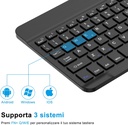 Bluetooth Keyboard for iPad, Samsung Tablet, iPad Air, iPad Pro, Lenovo, Huawei, Xiaomi Pad, Italian Keyboard for IOS/Android and Windows Devices with Bluetooth, Black
