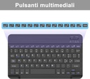 Bluetooth Keyboard for iPad, Samsung Tablet, iPad Air, iPad Pro, Lenovo, Huawei, Xiaomi Pad, Italian Keyboard for IOS/Android and Windows Devices with Bluetooth, Black