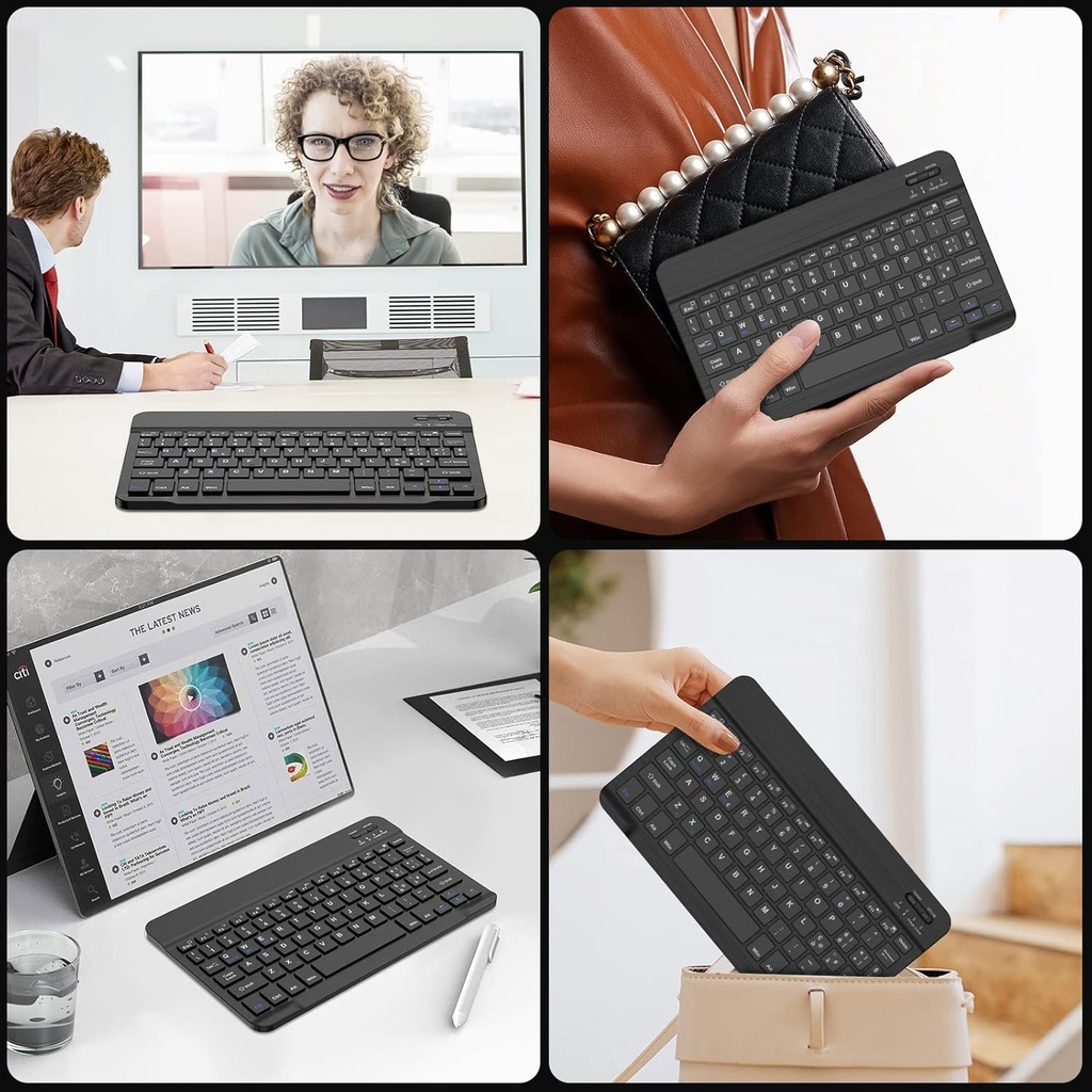 Bluetooth Keyboard for iPad, Samsung Tablet, iPad Air, iPad Pro, Lenovo, Huawei, Xiaomi Pad, Italian Keyboard for IOS/Android and Windows Devices with Bluetooth, Black