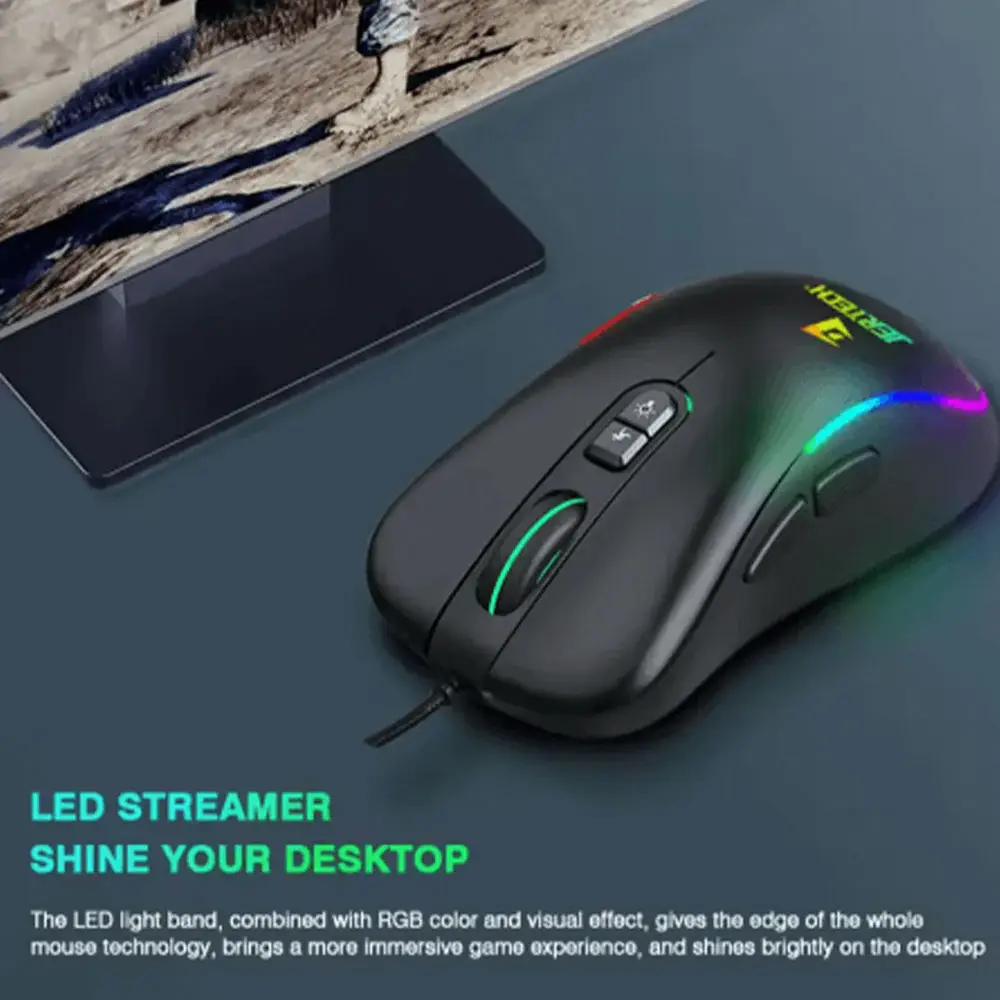 Jertech XP13 Guns PRO Wired RGB Gaming Mouse, 3600 DPI