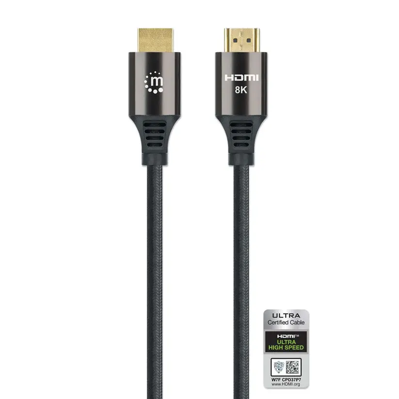 Manhattan CV488 8K@60Hz HDMI 2.1 Cable with Ethernet, 2m, Black
