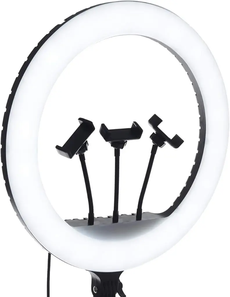 Ring Light LJJ-45 18-Inch LED Kit, 2700K-6500K, 3 Phone Holders & Remote