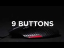 Marvo Gaming Mouse M355 with Thumb Rest 7200 DPI Optical Sensor 7 Color Backlight - Black