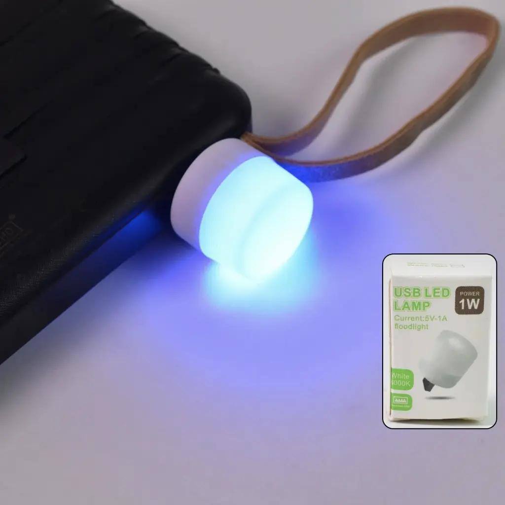 USB LED Mini Round Night Light, 1W 5V USB-Powered Lamp for Laptop and Desktop
