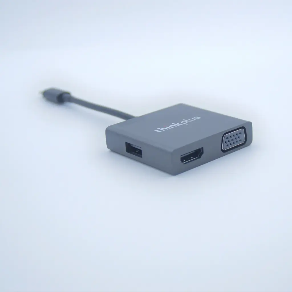 Lenovo Thinkplus USB-C 3-in-1 Hub - HDMI 4K, VGA 1080p, USB-A 3.0 Travel Adapter