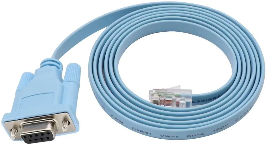 Cisco Console Cable DB9 Female to RJ45 Male, RS232 Rollover Serial Cable