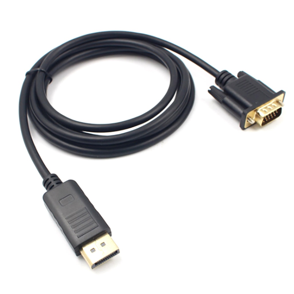 DisplayPort to VGA Cable 1.8m, Black, 1080p Full HD