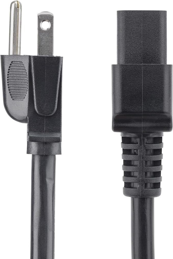 Heavy Duty Power Cord, NEMA 5-15P to C19 AC Power Cord, 15A 125V, 14AWG, Computer Power Cord, Heavy Gauge Power Cable for PDUs and Network Equipment, UL Listed 