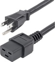 Heavy Duty Power Cord, NEMA 5-15P to C19 AC Power Cord, 15A 125V, 14AWG, Computer Power Cord, Heavy Gauge Power Cable for PDUs and Network Equipment, UL Listed 