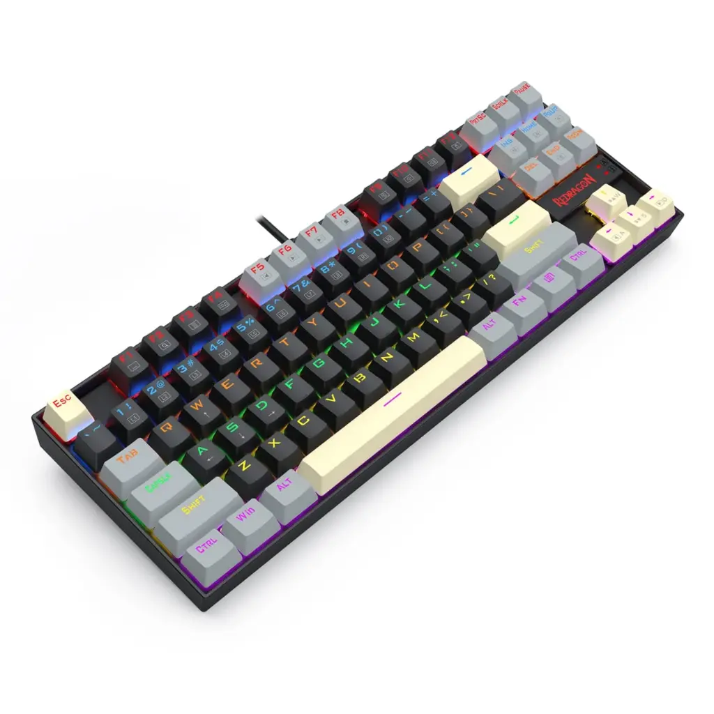 Redragon K552LGY-R Kumara TKL Mechanical Gaming Keyboard, Red Switches