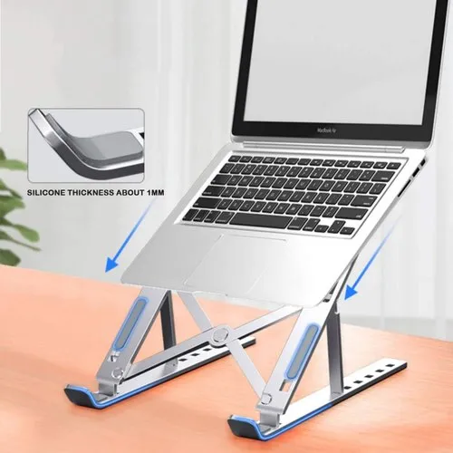 Laptop Stand, Laptop Stand for Desk, Adjustable Ergonomic Portable Aluminum Laptop Stand, 7 Angle Anti-Slip Computer Stand, Compatible with 9-15.6 inch Laptop, Silver