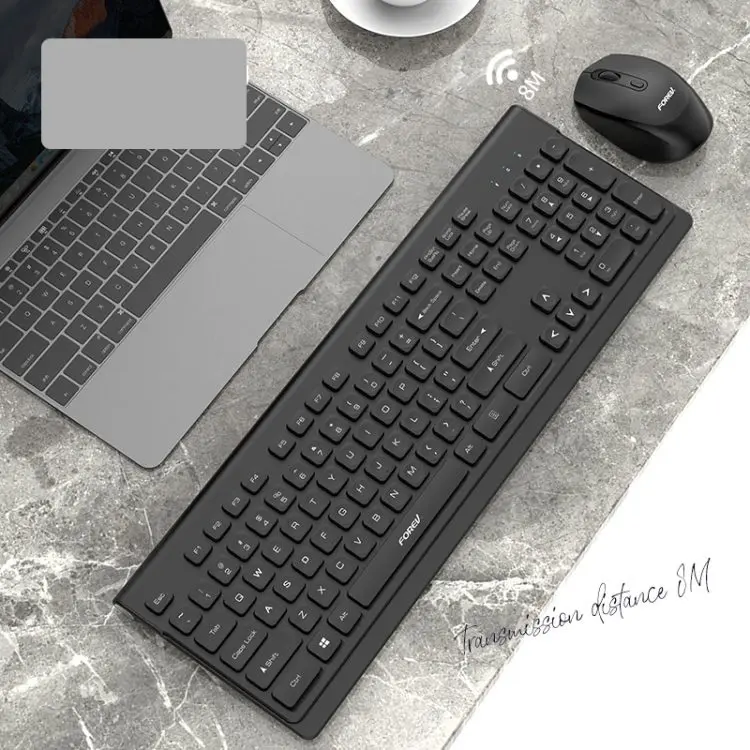 Forev FV-W306 Wireless Keyboard and Mouse Set, 2.4 GHz, Black