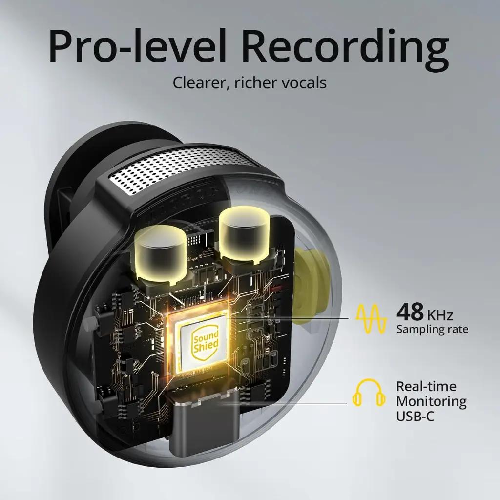 Q8C Wireless Lavalier Microphone with USB-C Plug & Play
