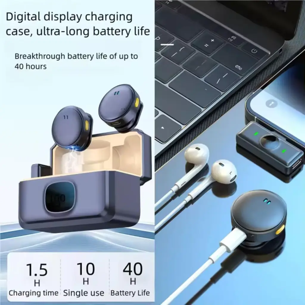 Q8 Dual Wireless Lavalier Mic with LED Display Charging Case