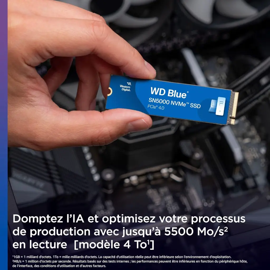 WD Blue SN5000 NVMe SSD 1TB, PCIe Gen4, M.2 2280