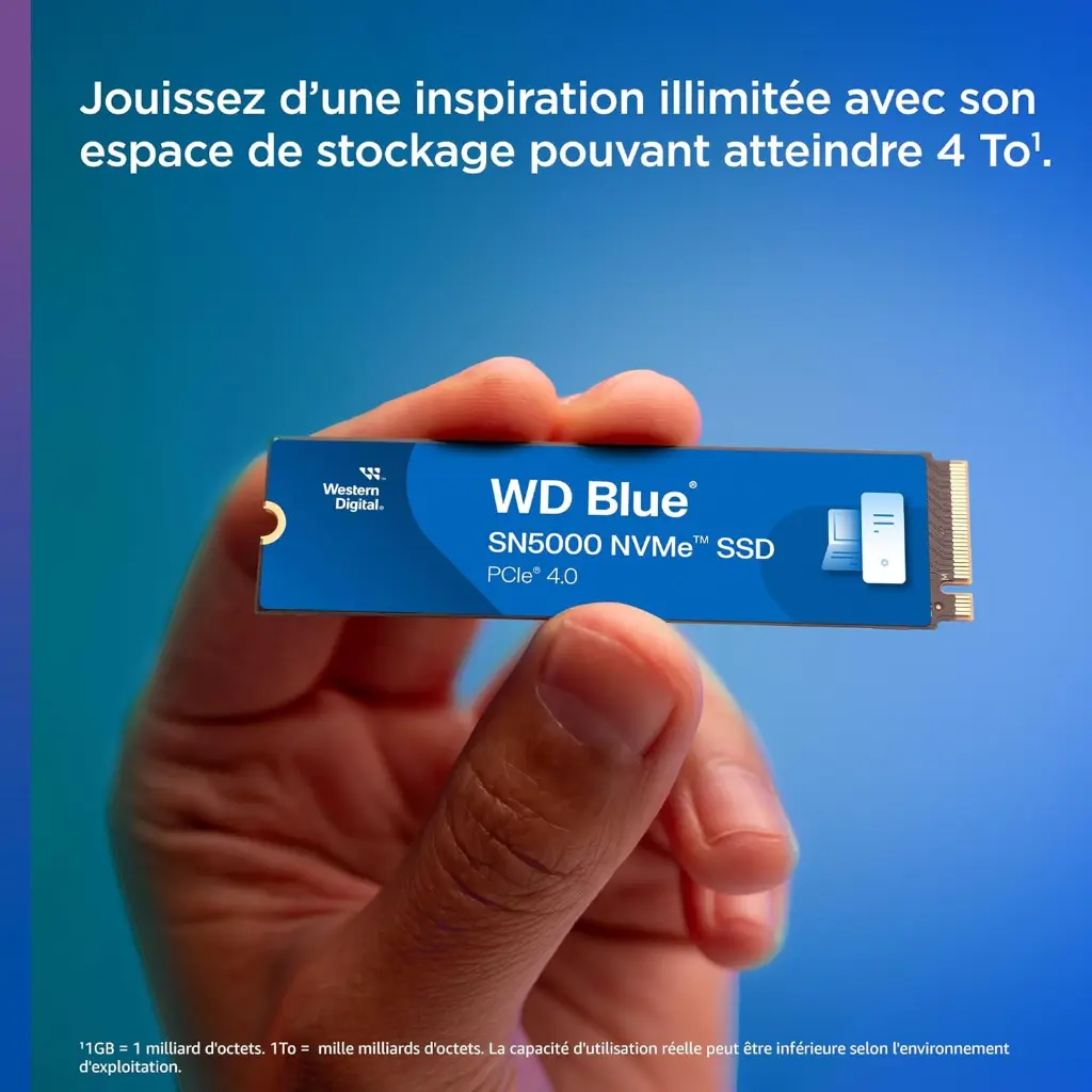 WD Blue SN5000 NVMe SSD 1TB, PCIe Gen4, M.2 2280